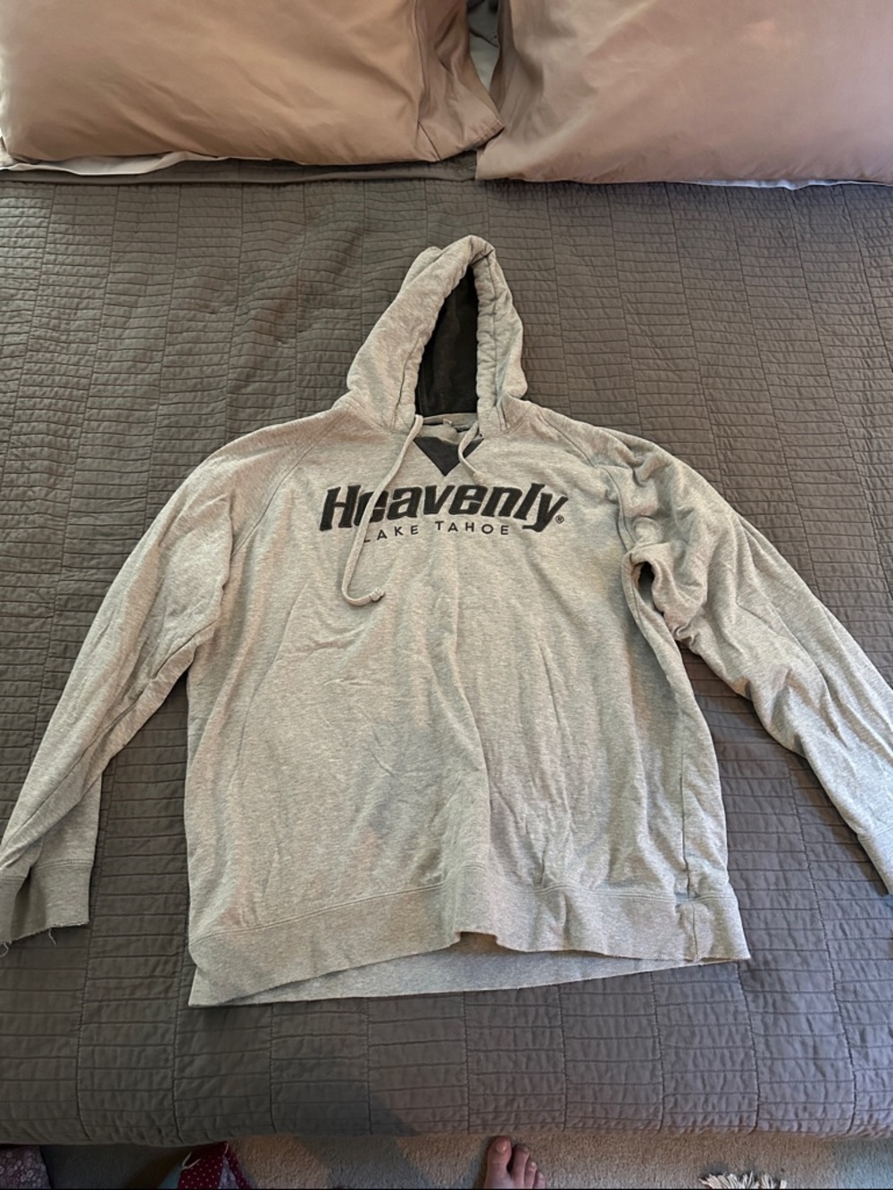 Lake Tahoe Men's Light Gray Zip-Up Hoodie Sweater
